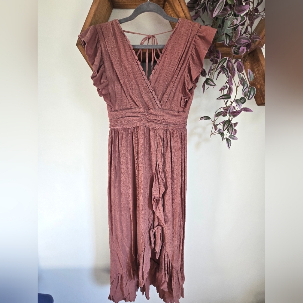 Alterd State Elegant Mauve Midi Dress NWT